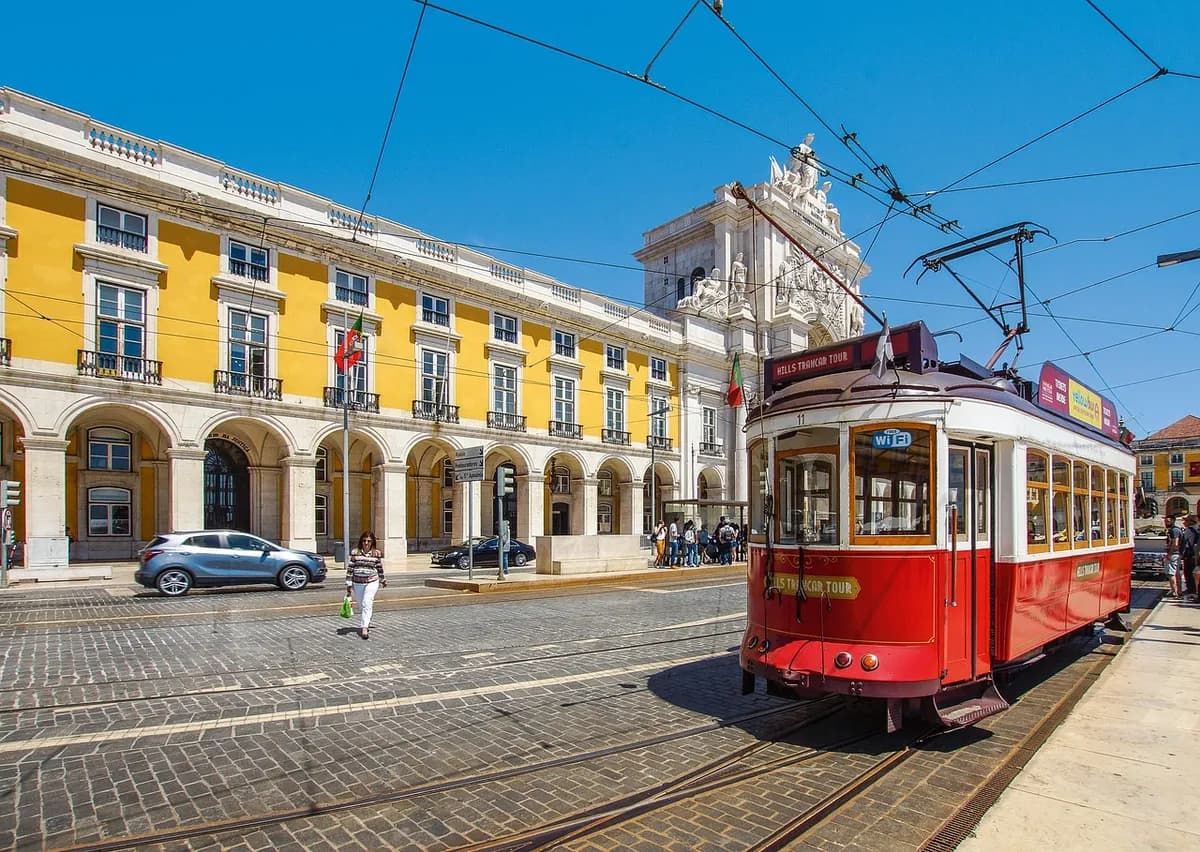 tram, train, road, building, monument, cityscape, lisbon, portugal, architecture, city, lisboa, europe, landmark, portuguese, tourism, skyline, alfama, scene, travel, tram, train, lisbon, lisbon,