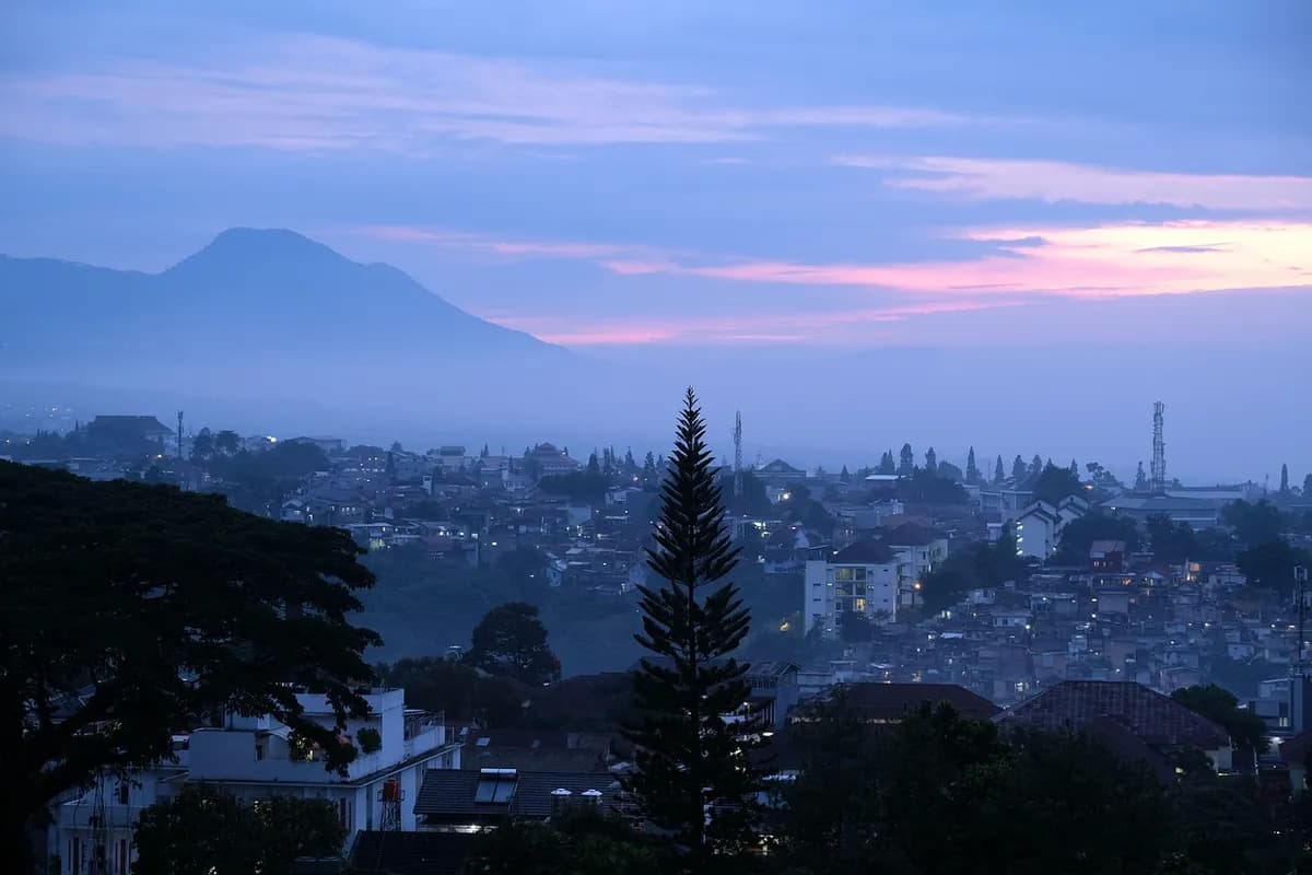 city, bandung, sunrise, dawn, morning, urban, fog, nature, mountain, sky, clouds, north bandung, indonesia, early morning, panorama