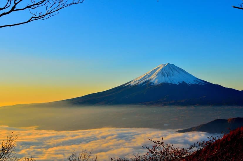 mountain, volcano, peak, summit, countryside, nature, sea of clouds, scenery, scenic, idyllic, mount fuji, japan